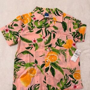 Tropical Pink Floral Boy’s Shirt